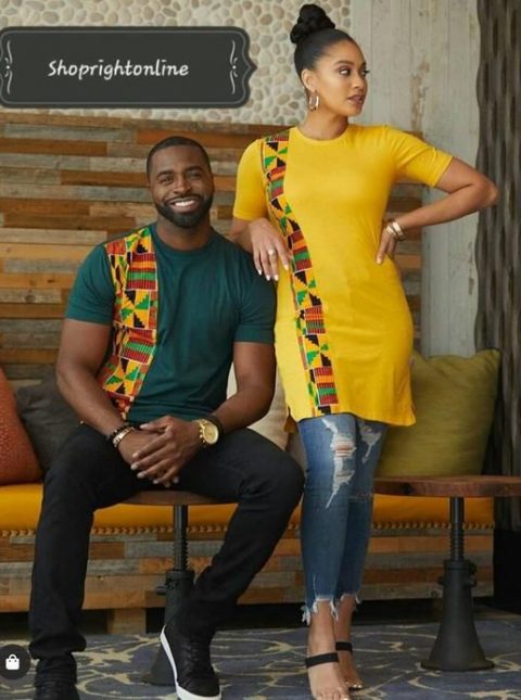 Items similar to Ankara printed t-shirt gift for boyfriend and girlfriend on Etsy
